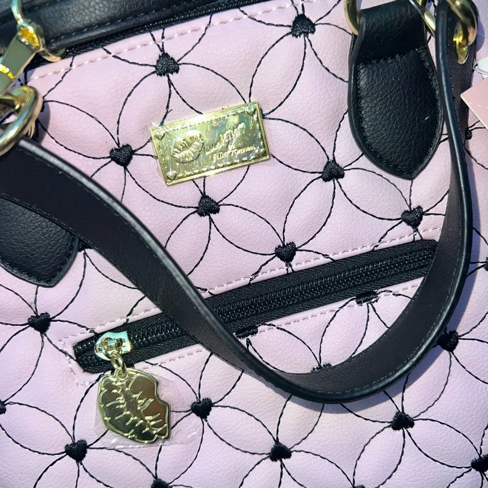 Betsey Johnson pinkish lavenderish satchel bag - Picture 4 of 7